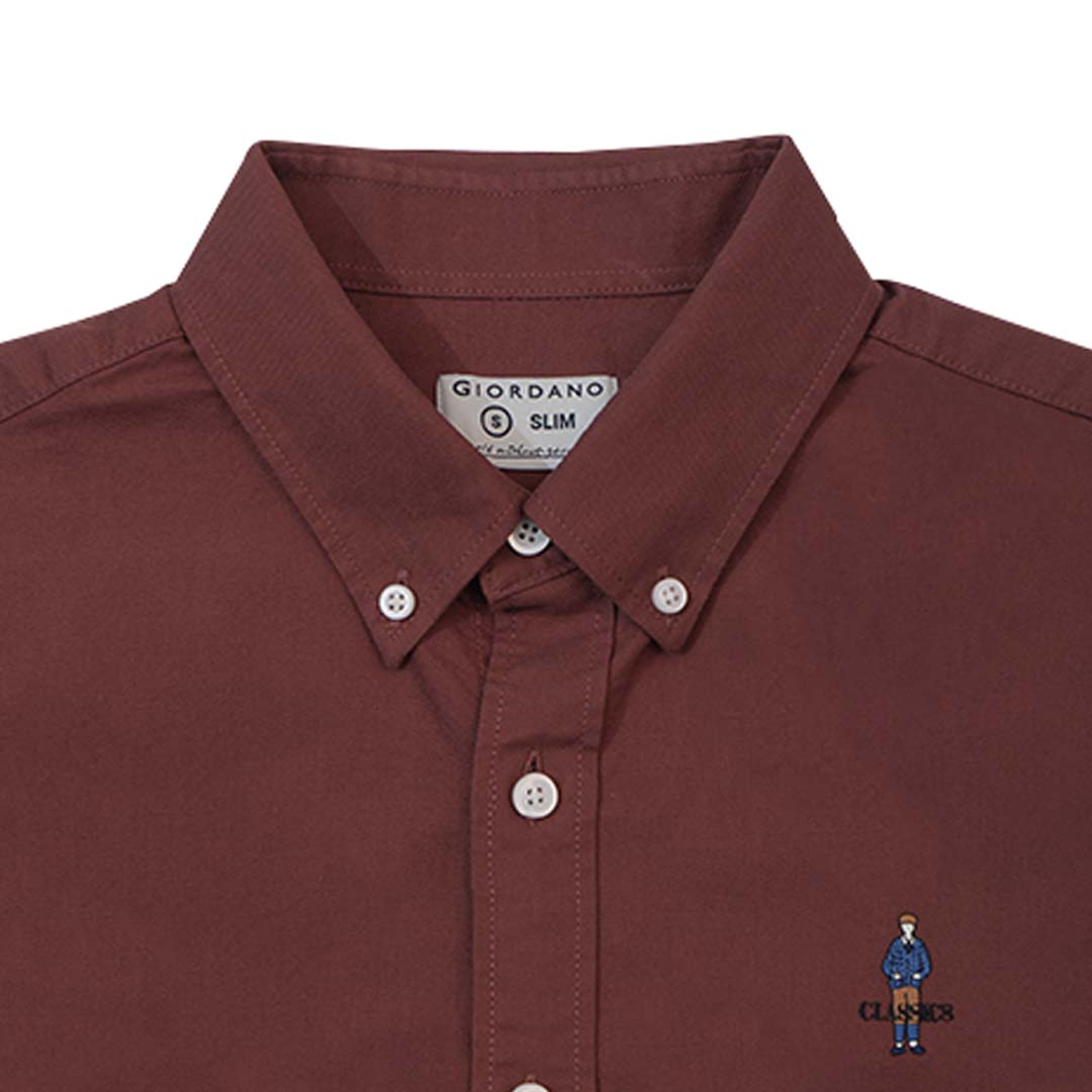 GIORDANO Men's Classic Man Short Sleeves Oxford Shirt (01045294)