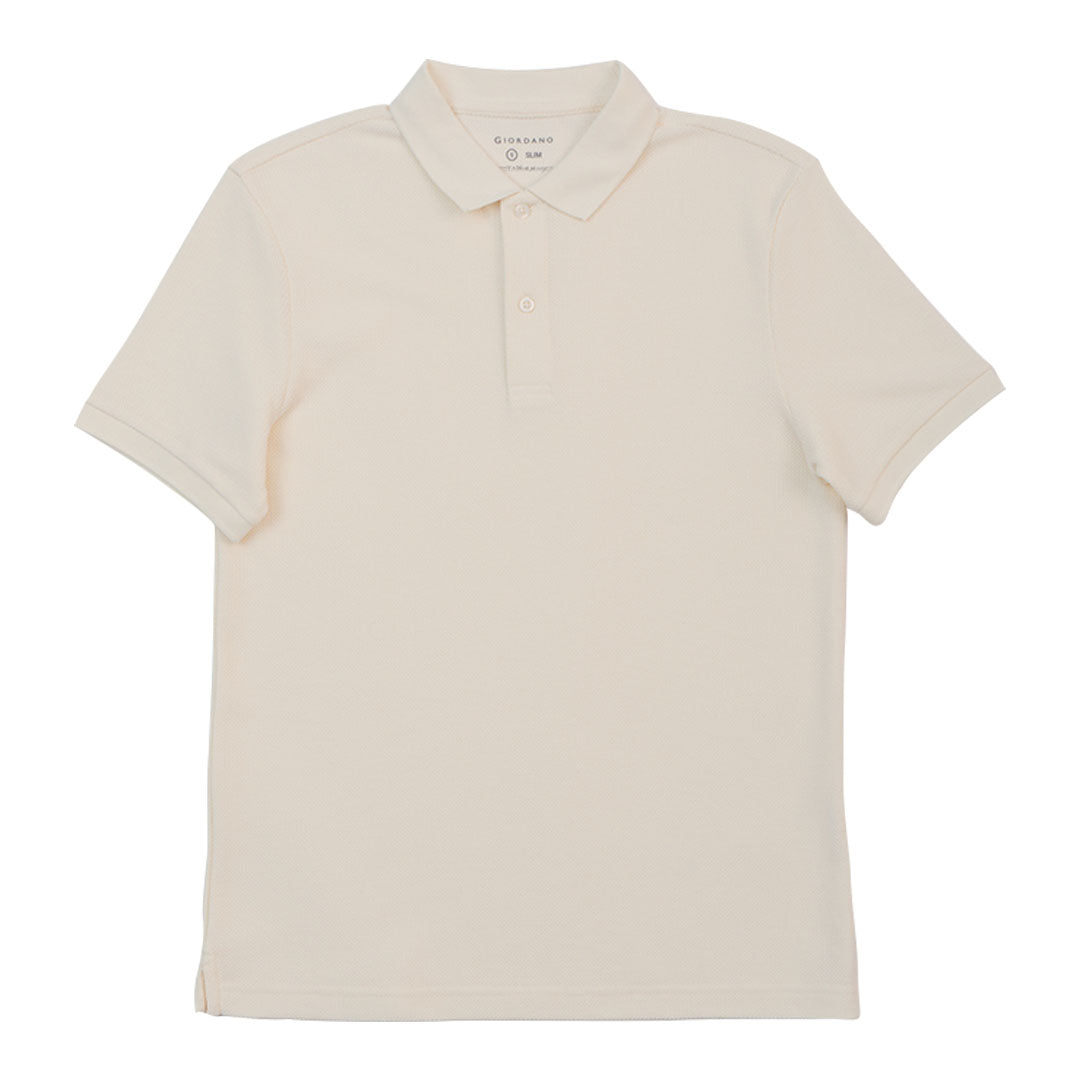 GIORDANO Men's Cotton Polyester Jacquard Slim Fit Polo (01015354)