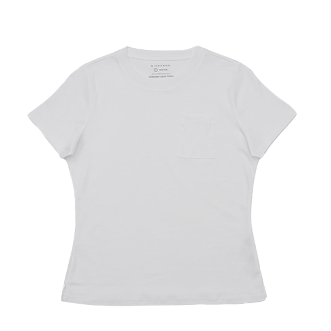 GIORDANO Women's Liquid Touch Comfort Fit  Pocket Tee (05325217)