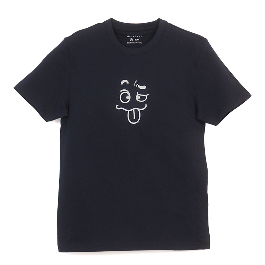 GIORDANO Men's Crew Neck Slim Fit Message Printed Tee (01095312)