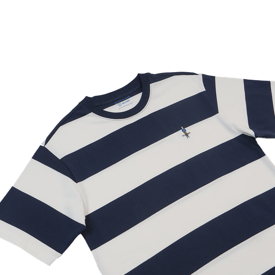 GIORDANO Men's Cotton Jersey Crew Neck Stripe Tee (01025261)
