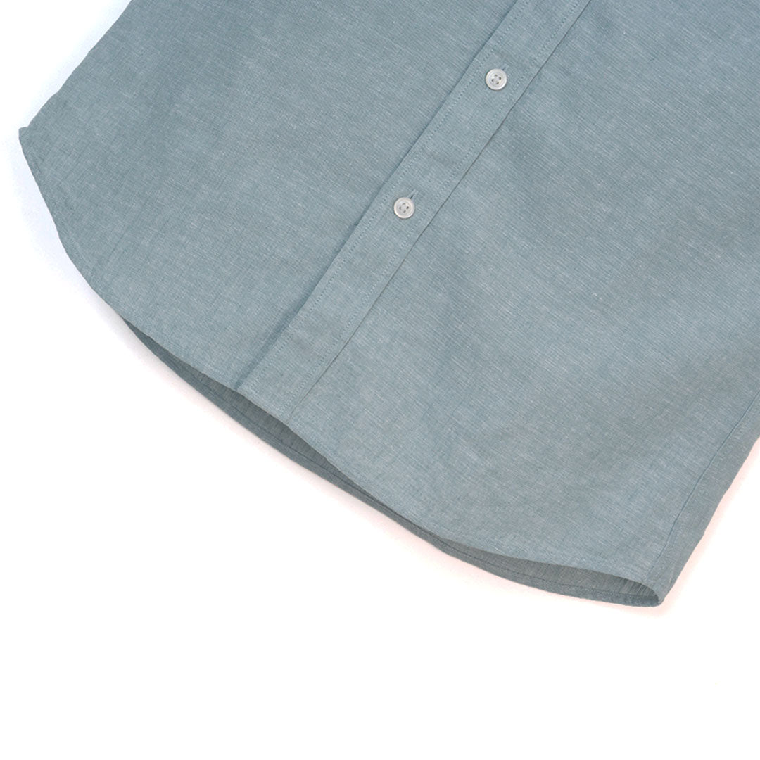 GIORDANO Men's Small Frog Linen Cotton Poplin Short Sleeves Slim Fit Shirt (01046210)