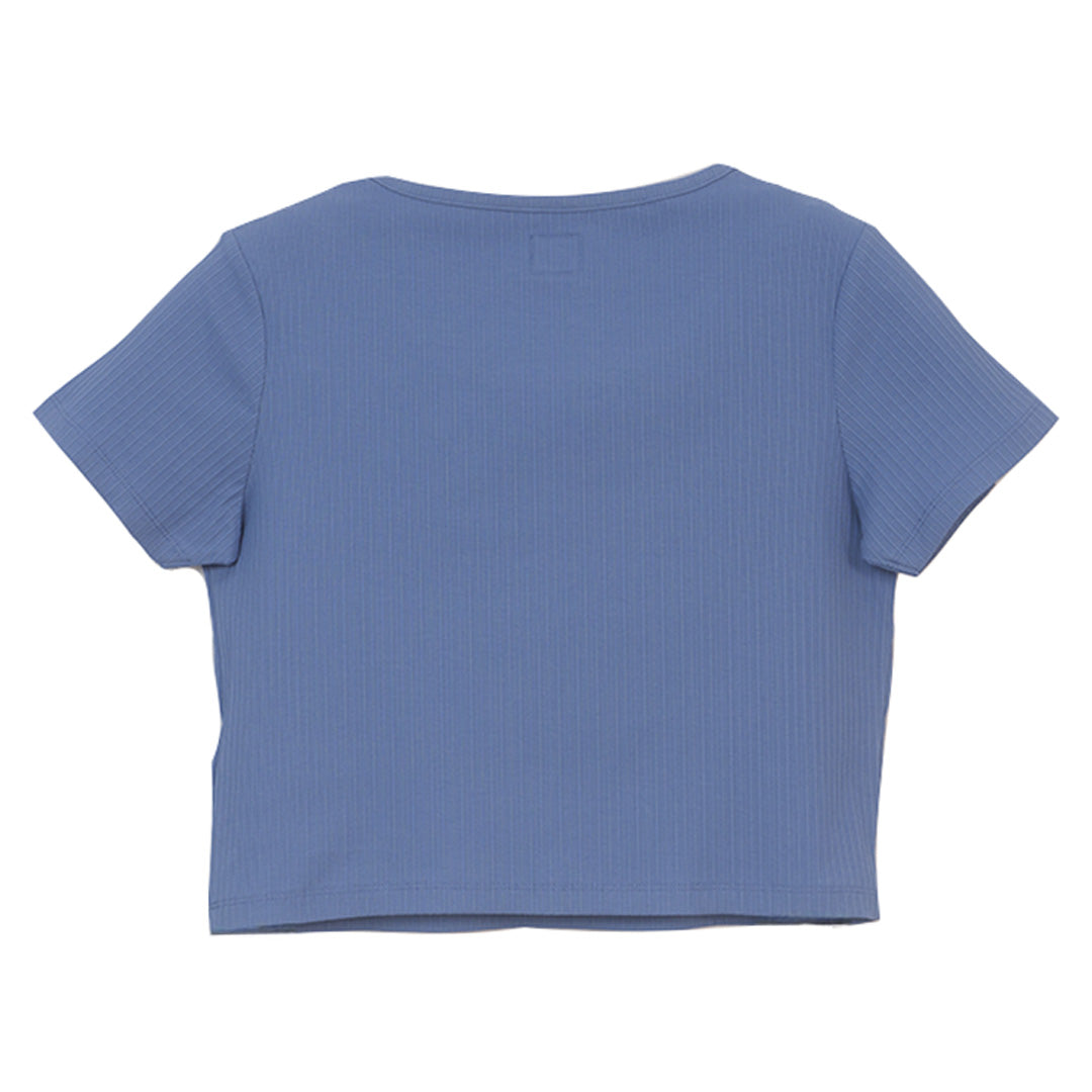 GIORDANO Women's Cotton Polyester Jacquard U Neck Short Sleeves Comfort Fit Embroidery Tee (05326228)