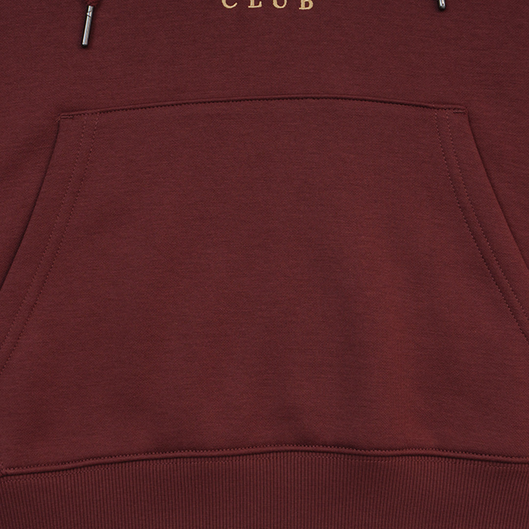 GIORDANO Women's Classics Club French Terry Hoodie Boyfriend Fit Printed Sweatshirt (05394624)