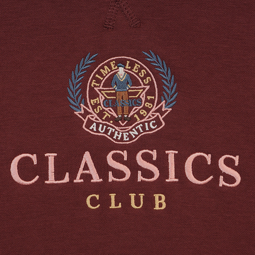 GIORDANO Women's Classics Club French Terry Hoodie Boyfriend Fit Printed Sweatshirt (05394624)