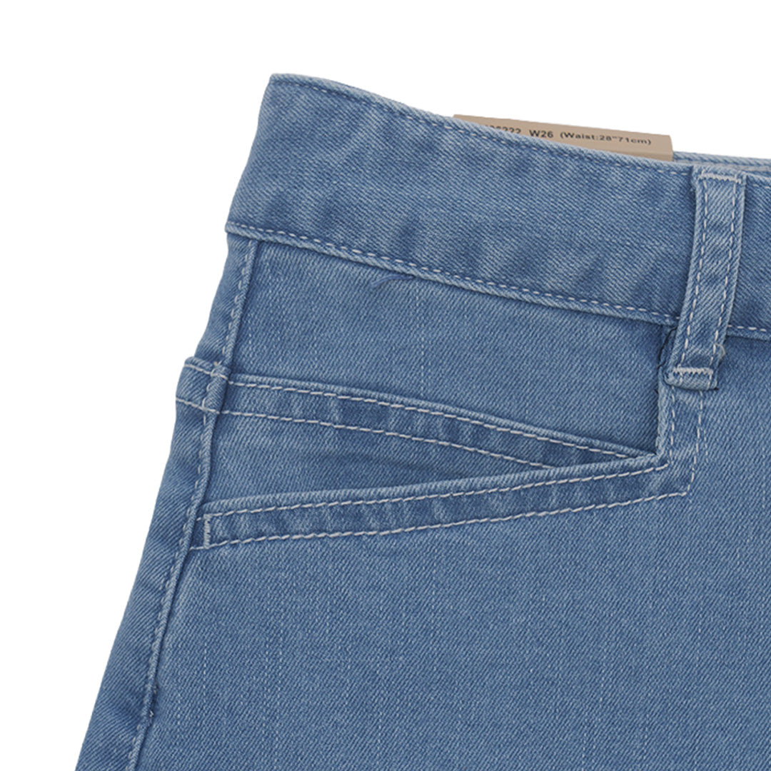GIORDANO Women's Cotton Polyester Viscose Spandex Denim High Waist Relax Pocket Shorts (05406222)