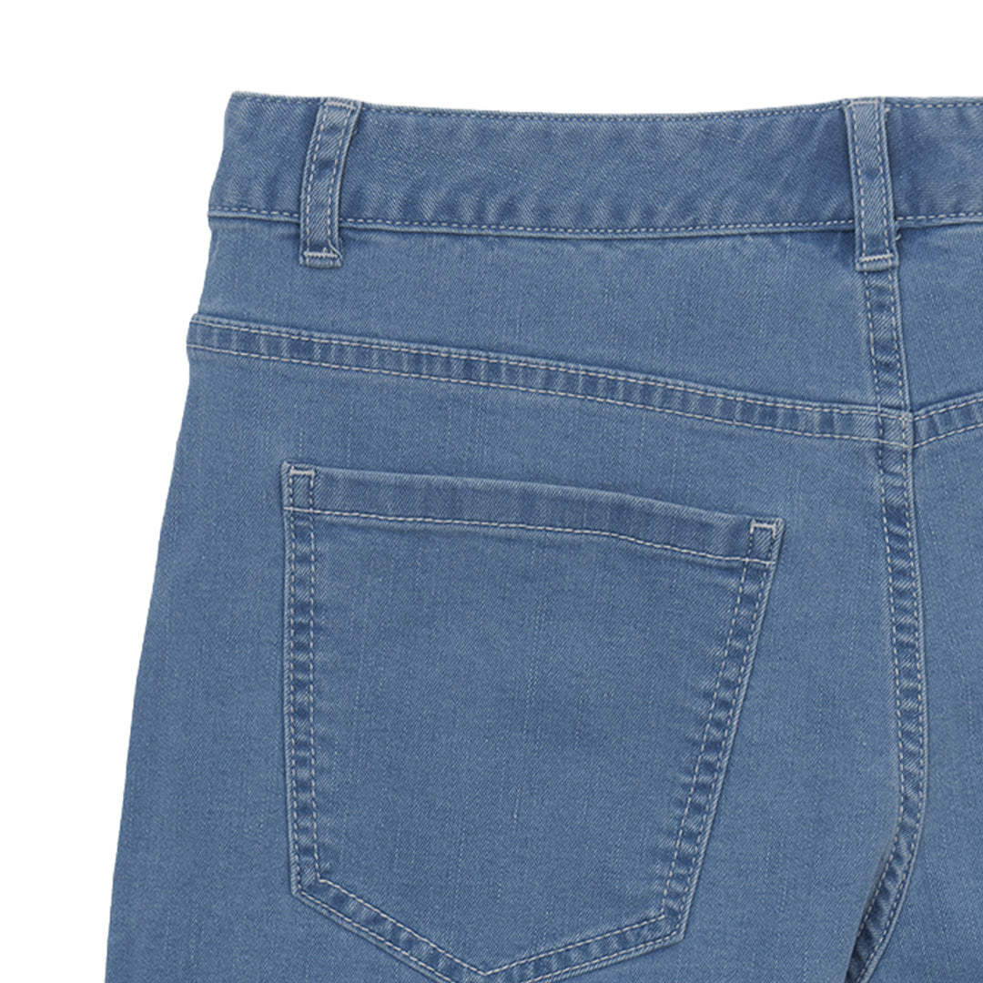 GIORDANO Women's Cotton Polyester Viscose Spandex Denim High Waist Relax Pocket Shorts (05406222)