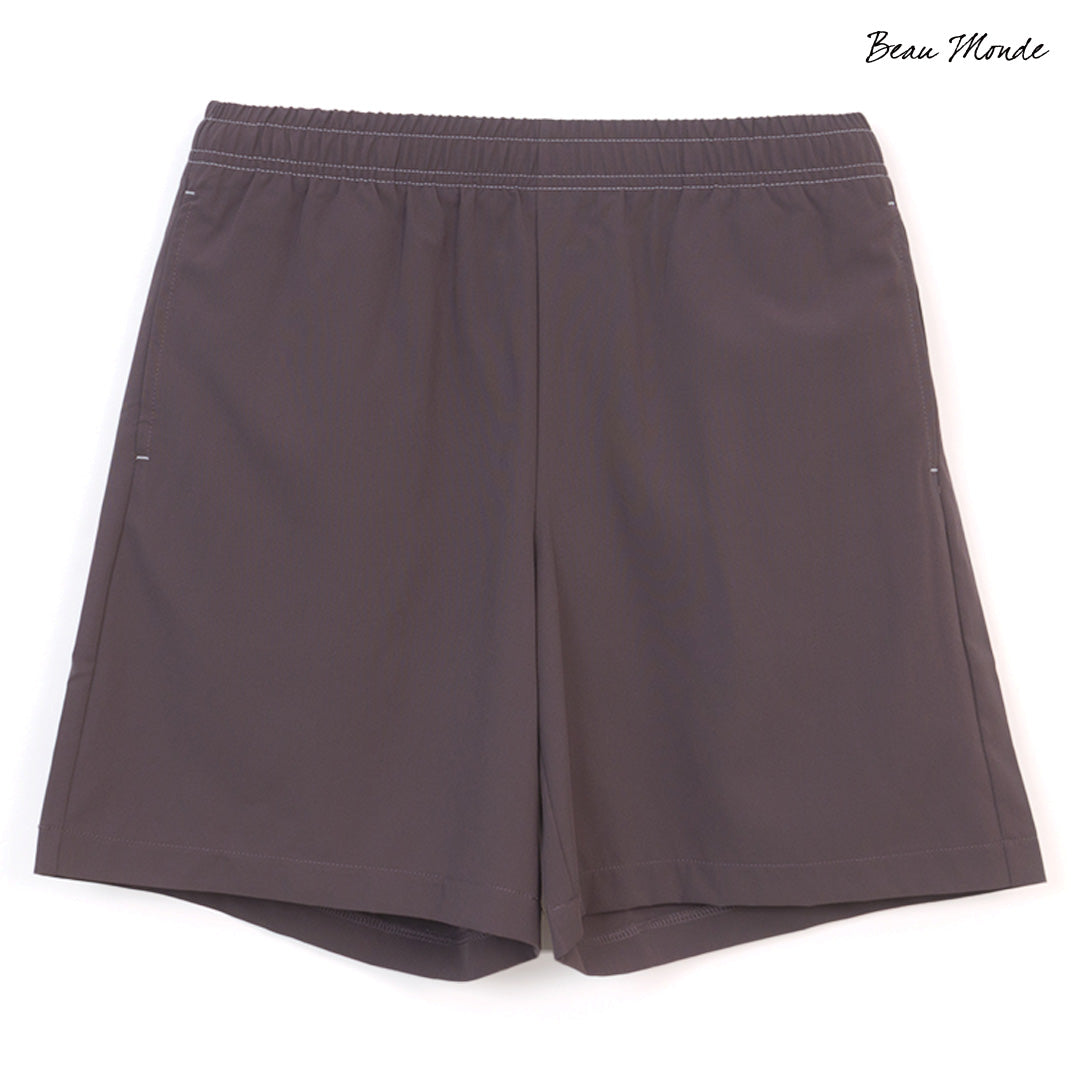 GIORDANO Women's Beau Monde Polyester Spandex Plain Weave Mid Rise Elastic Waist Shorts (13405324)