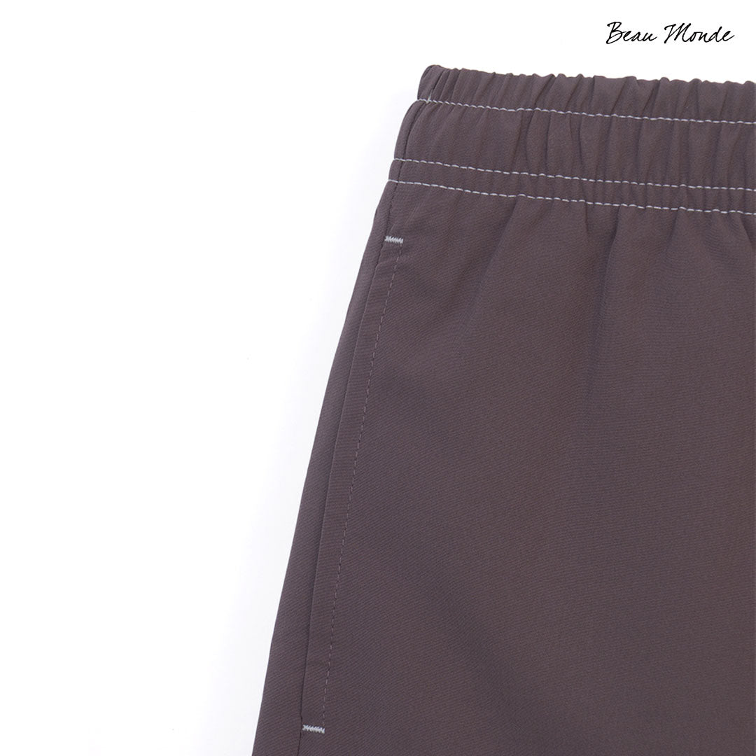 GIORDANO Women's Beau Monde Polyester Spandex Plain Weave Mid Rise Elastic Waist Shorts (13405324)