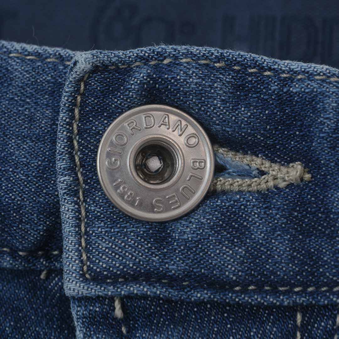 GIORDANO Men's Cotton Elastane Denim Mid Rise Regular Tapered Fit Jeans (01116051)