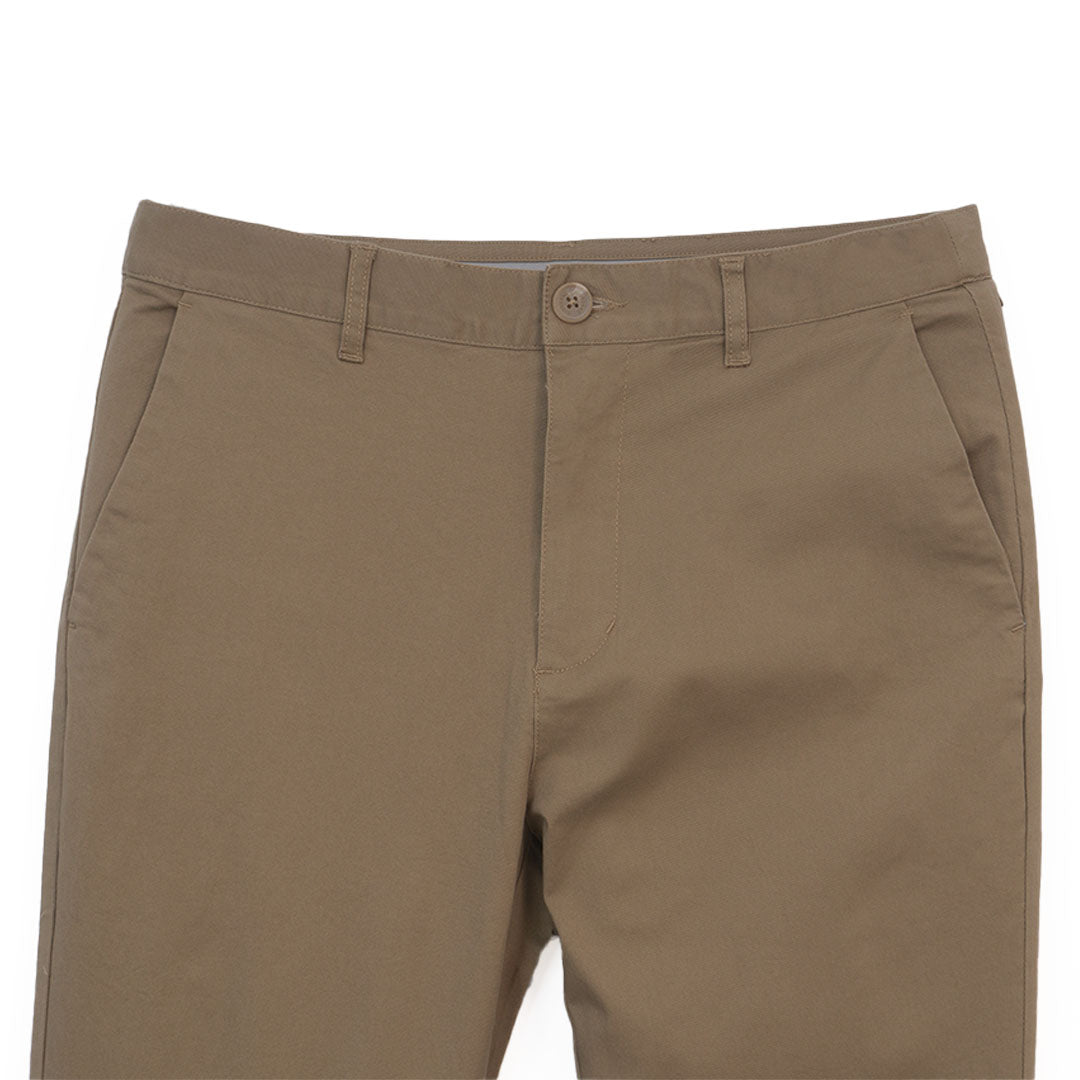 GIORDANO Men's Twill Mid Rise Regular Tapered Khaki Pants (01115027)