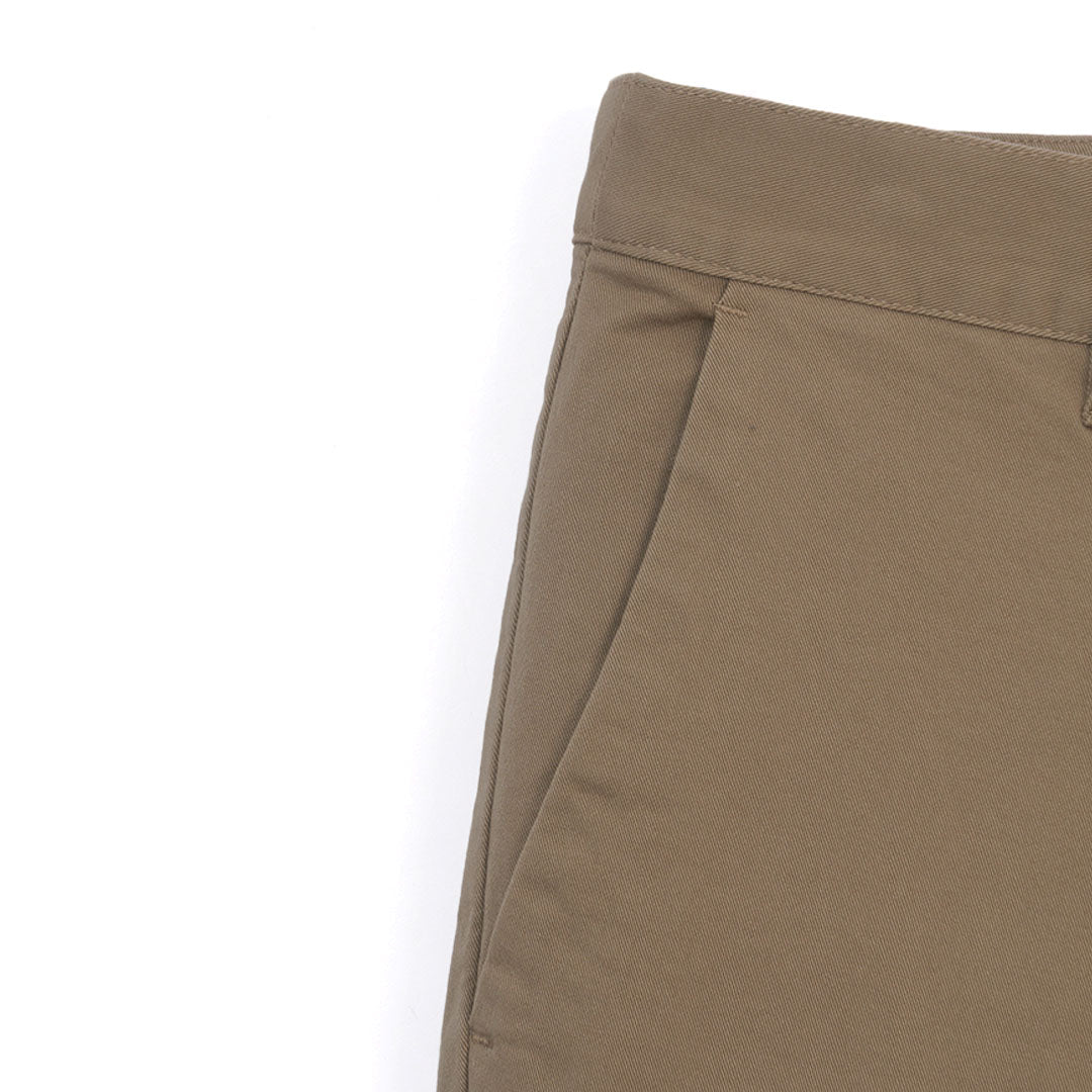 GIORDANO Men's Twill Mid Rise Regular Tapered Khaki Pants (01115027)