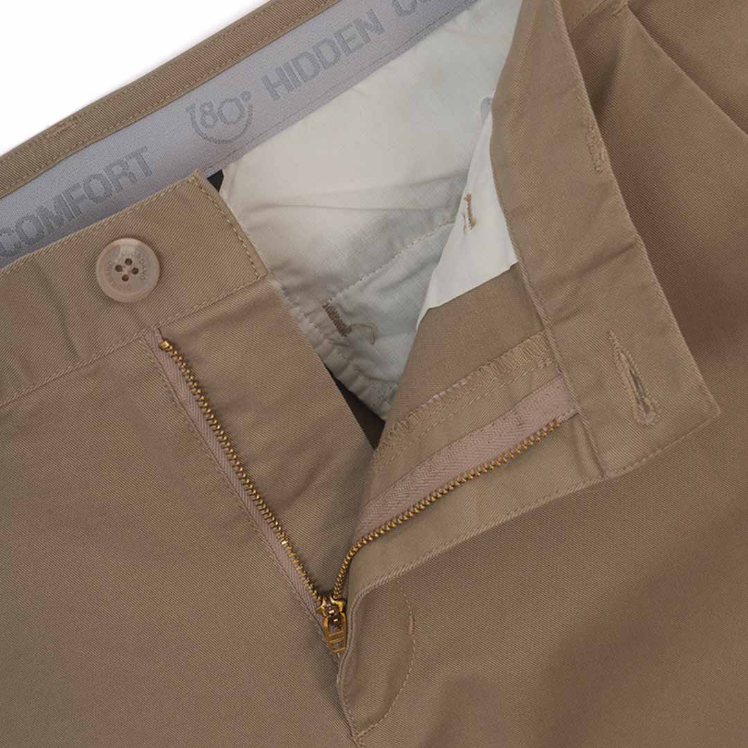 GIORDANO Men's Twill Mid Rise Regular Tapered Khaki Pants (01115027)