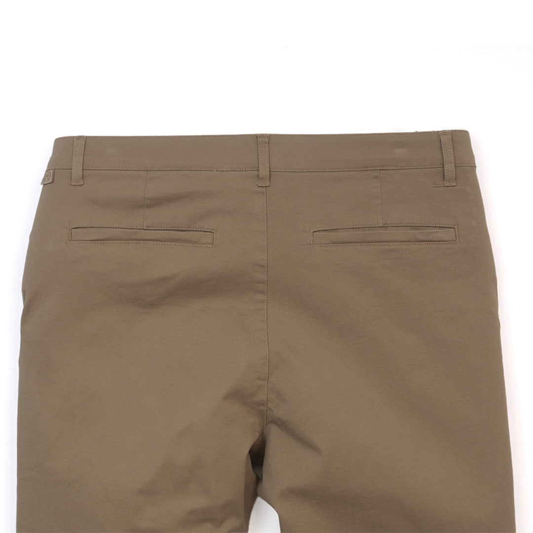 GIORDANO Men's Twill Mid Rise Regular Tapered Khaki Pants (01115027)