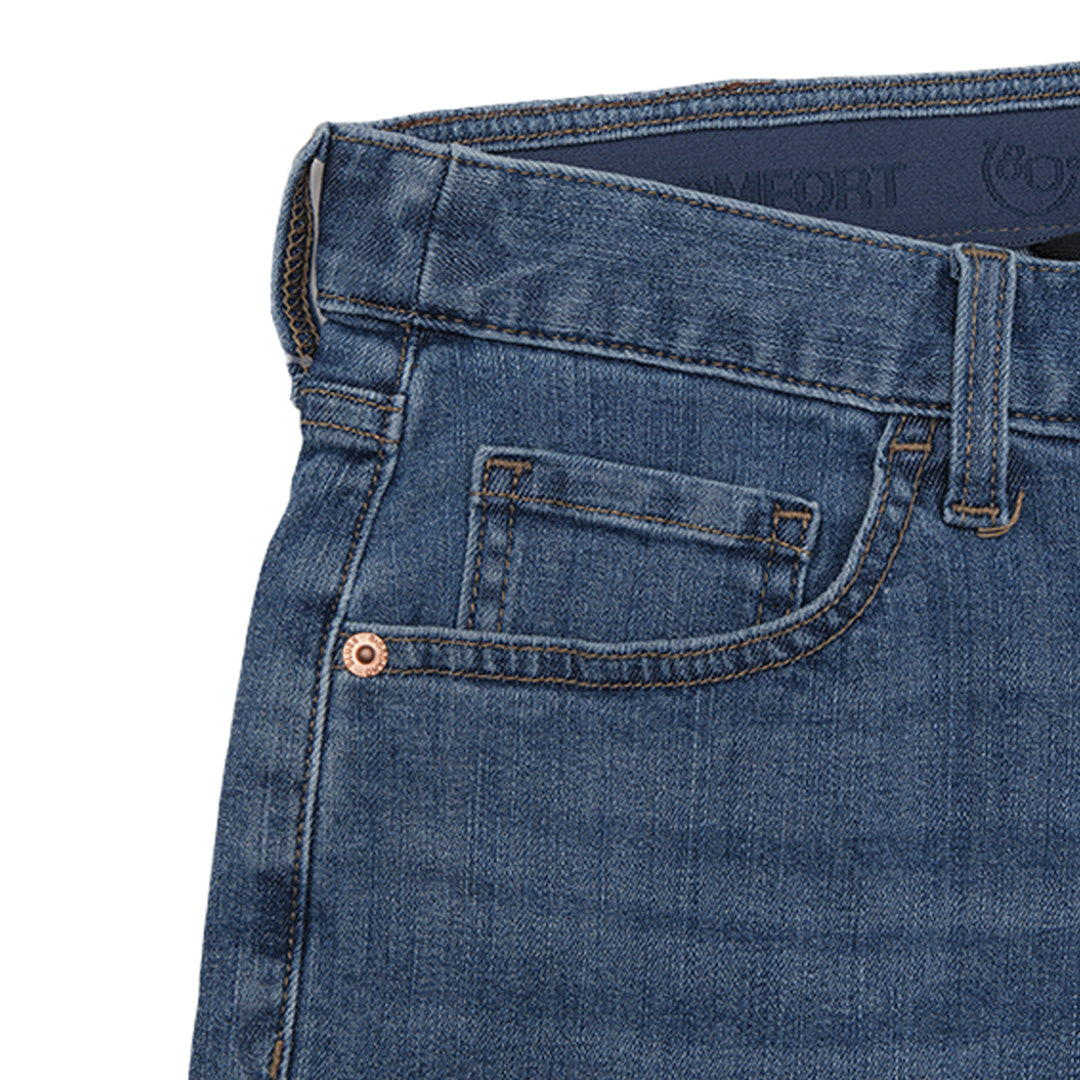 GIORDANO Men's Denim Low Rise Slim Tapered Fit Bermuda Shorts (01105225)