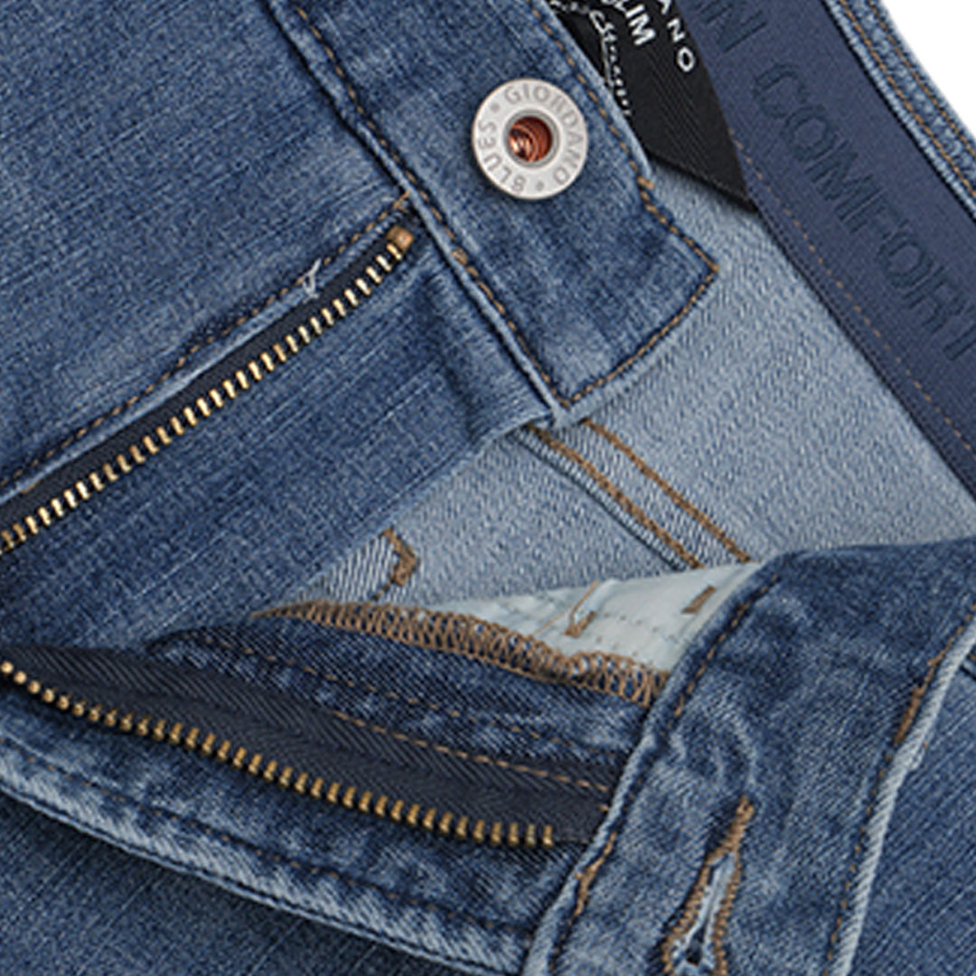 GIORDANO Men's Denim Low Rise Slim Tapered Fit Bermuda Shorts (01105225)