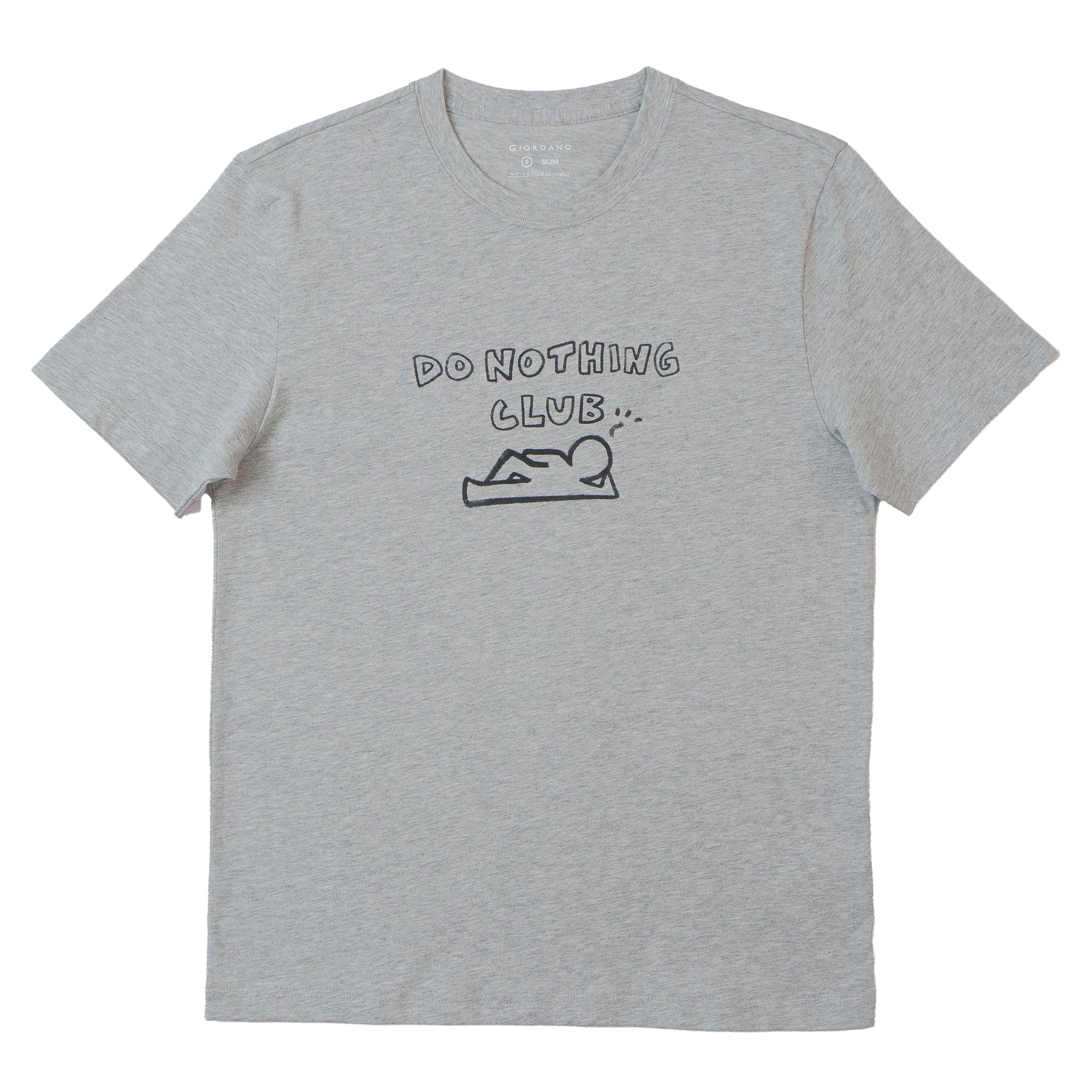 GIORDANO Men's Crew Neck Slim Fit Message Printed Tee (01095312)