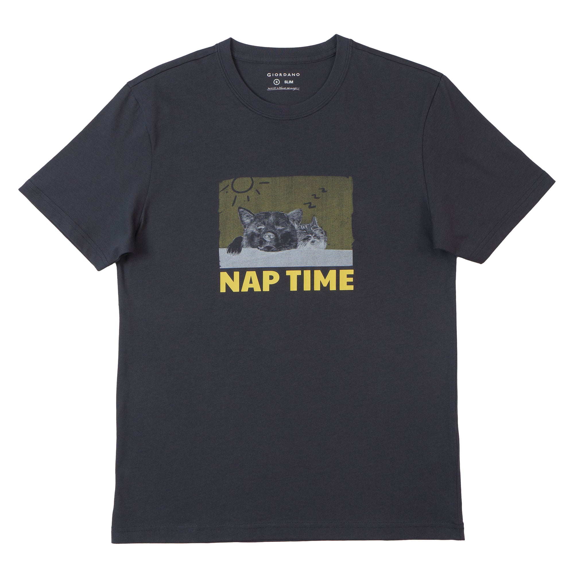 GIORDANO Men's Crew Neck Slim Fit Message Printed Tee (01095312)