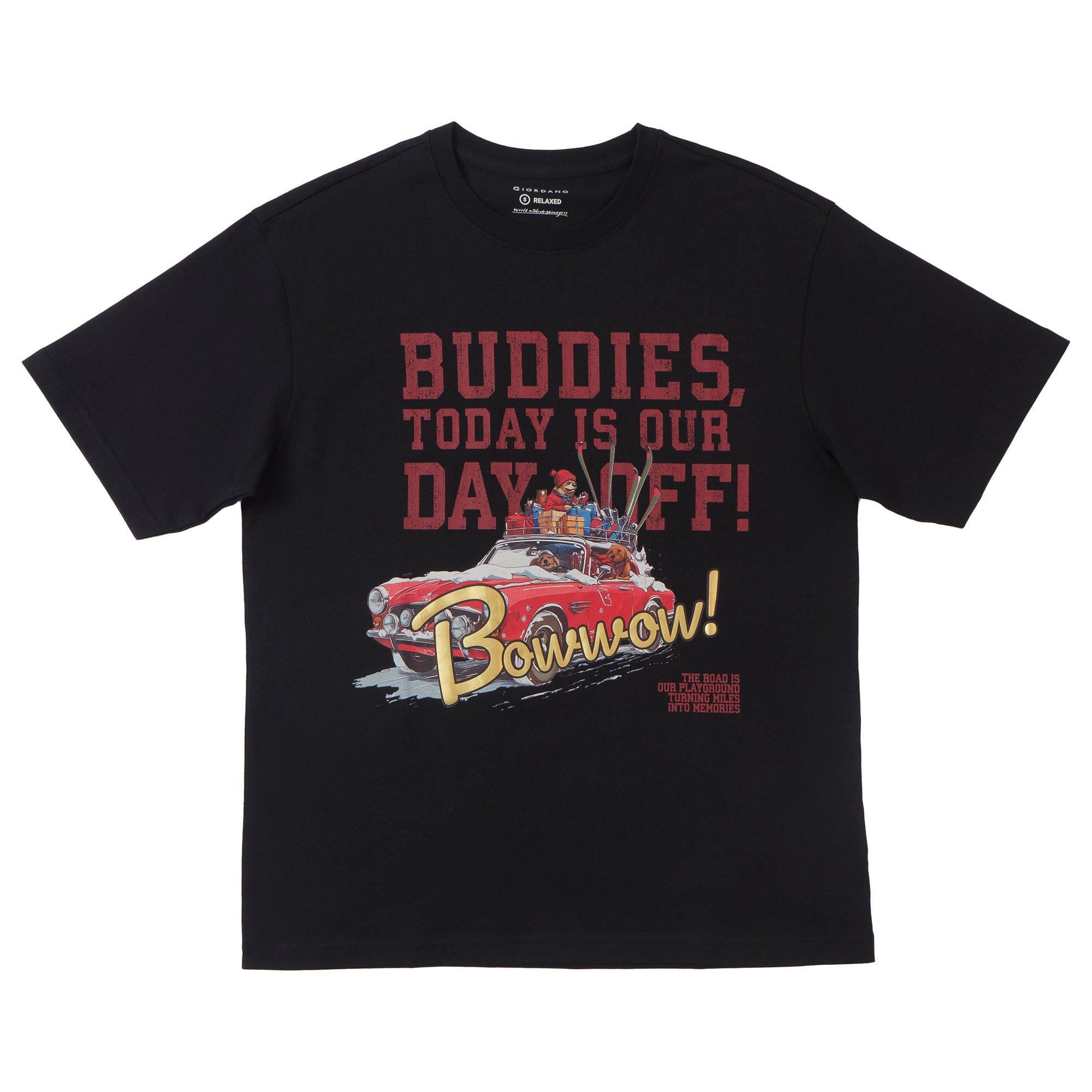 GIORDANO Men's Crew Neck Relax Fit Holiday Printed Tee (01095235)