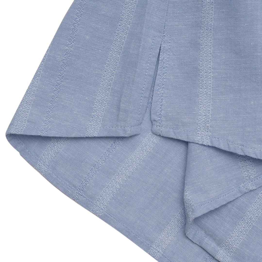 GIORDANO Women's Cotton Linen Notch Collar Short Sleeves Loose Fit Shirt (05345221)