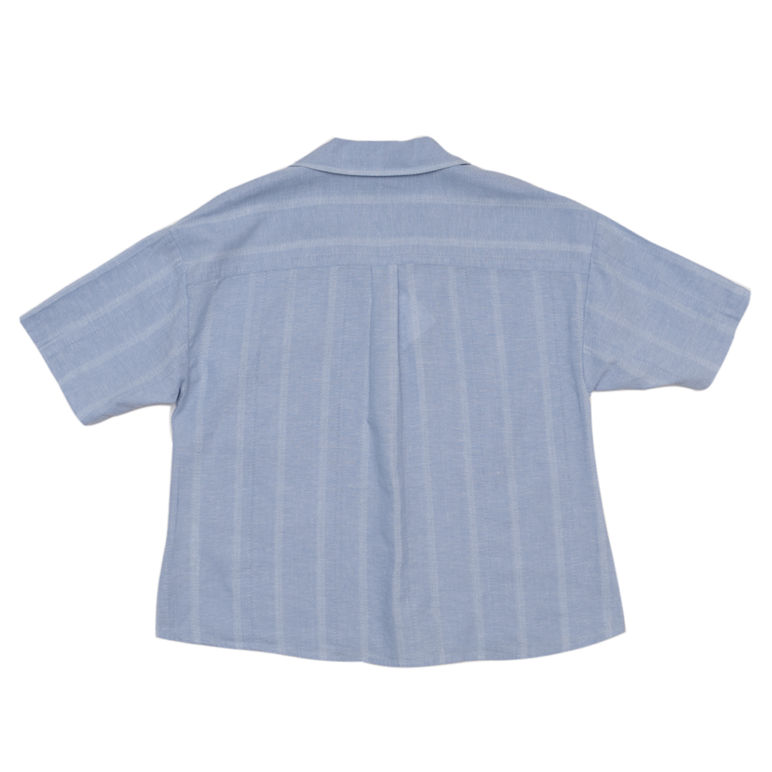 GIORDANO Women's Cotton Linen Notch Collar Short Sleeves Loose Fit Shirt (05345221)