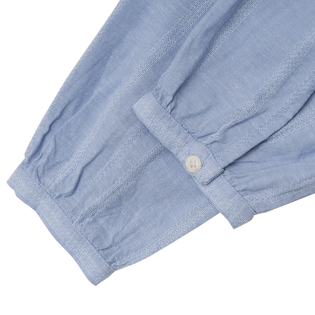 GIORDANO Women's Cotton Linen V-Neck Long Sleeves Loose Fit Half Placket Shirt (05345222)