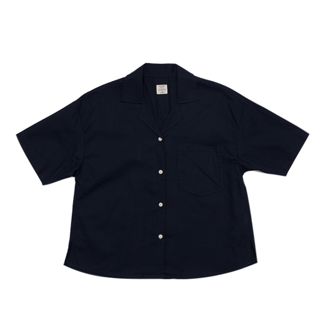 GIORDANO Women's Cotton Linen Notch Collar Short Sleeves Loose Fit Shirt (05345213)