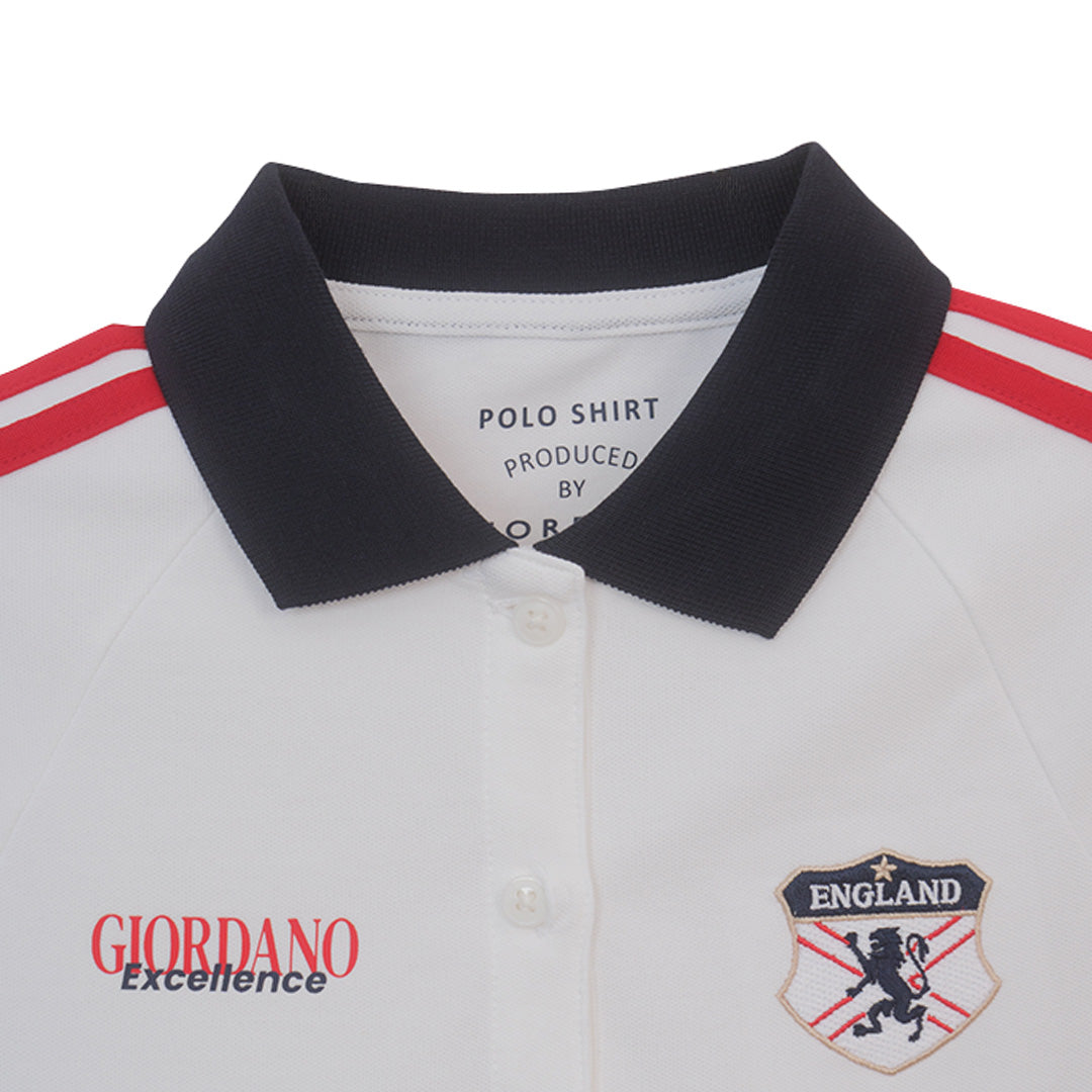 GIORDANO Women's Cotton Lycra Short Sleeve Embroidery World Cup Polo (05316178)