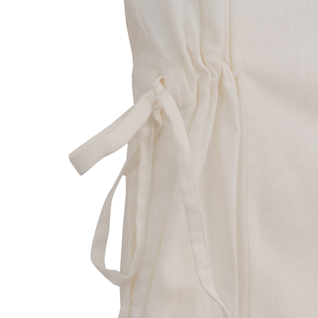 GIORDANO Women's Linen Cotton Poplin Stand Collar Long Sleeves Comfort Fit Shirt (05345201)