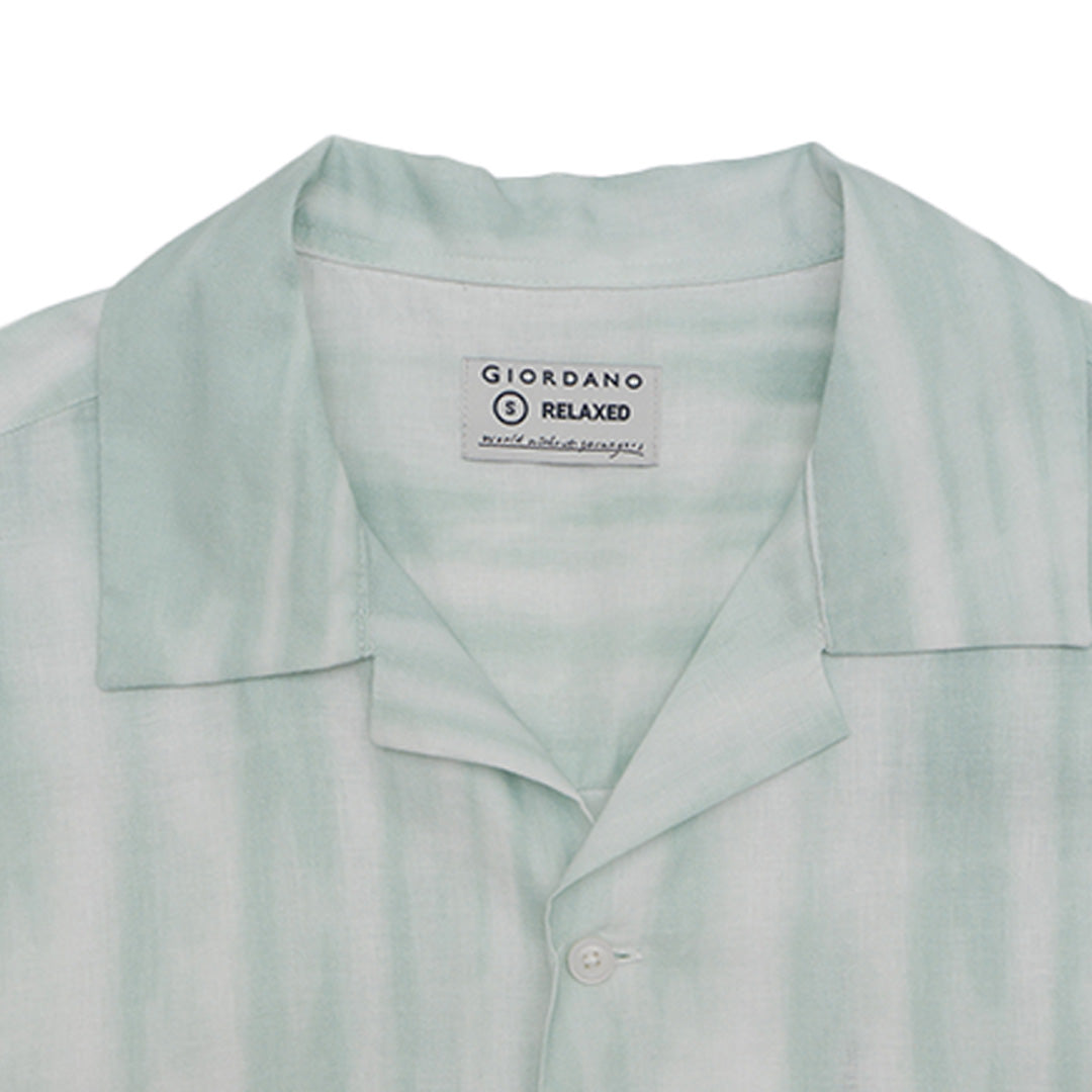 GIORDANO Men's Linen Cotton Poplin Short Sleeves All Over Print Shirt (01045206)