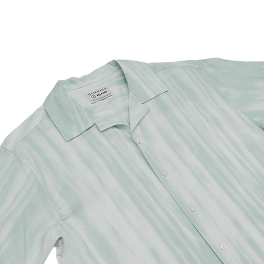 GIORDANO Men's Linen Cotton Poplin Short Sleeves All Over Print Shirt (01045206)