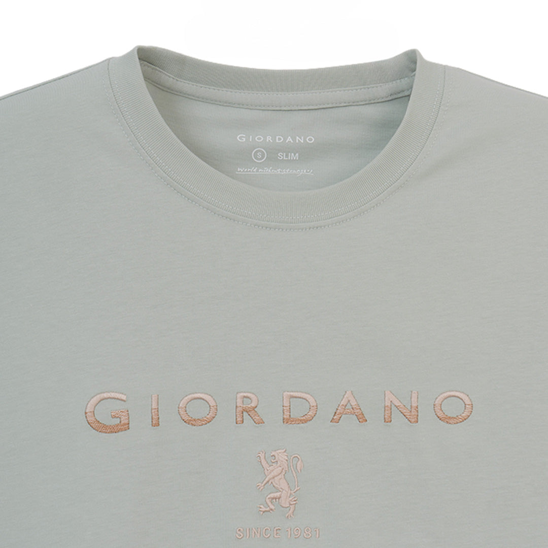 GIORDANO Men's Slim Fit Lion Logo Tee (01096202)