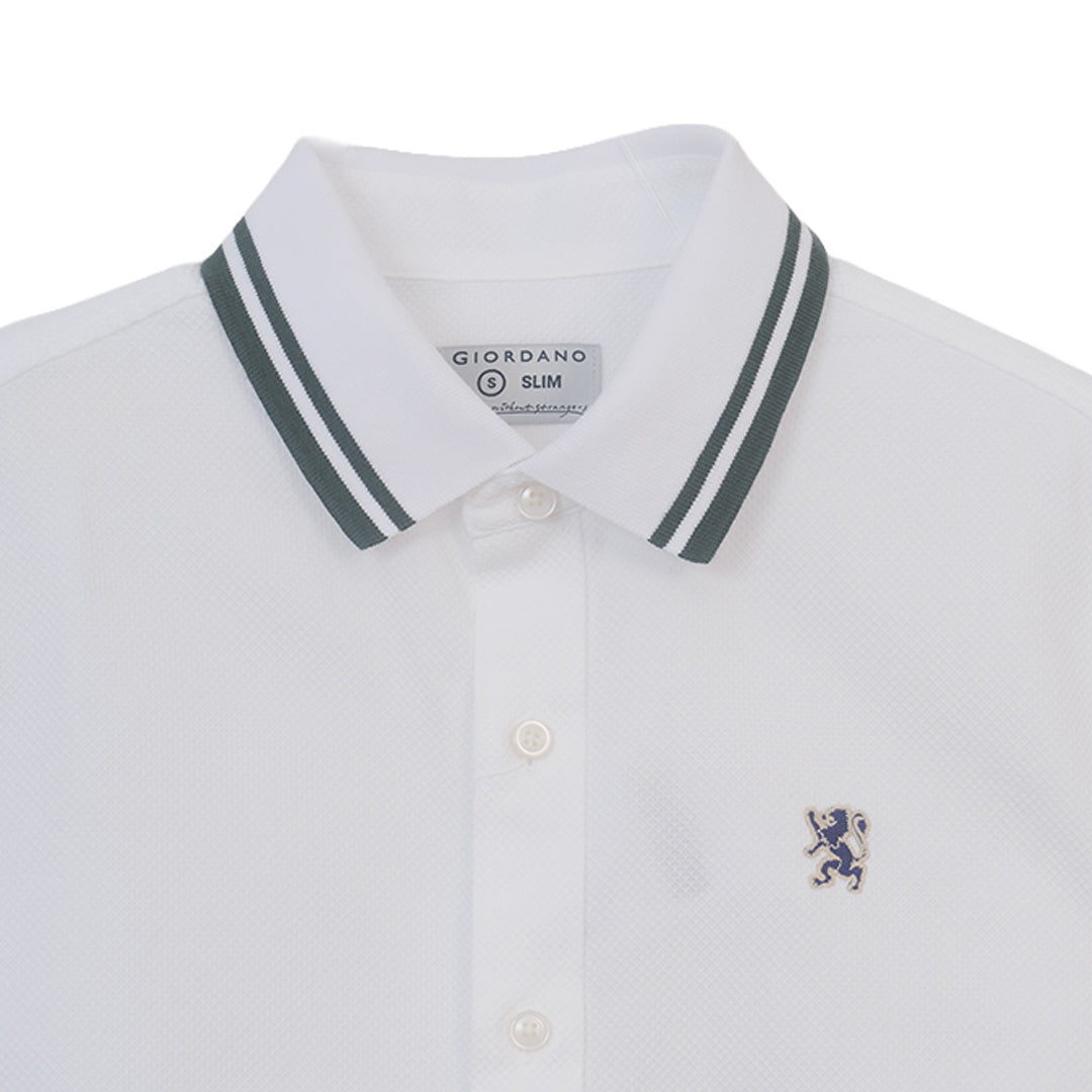 GIORDANO Men's Waffle Short Sleeves Button Front Garment Wash Shirt (01046234)