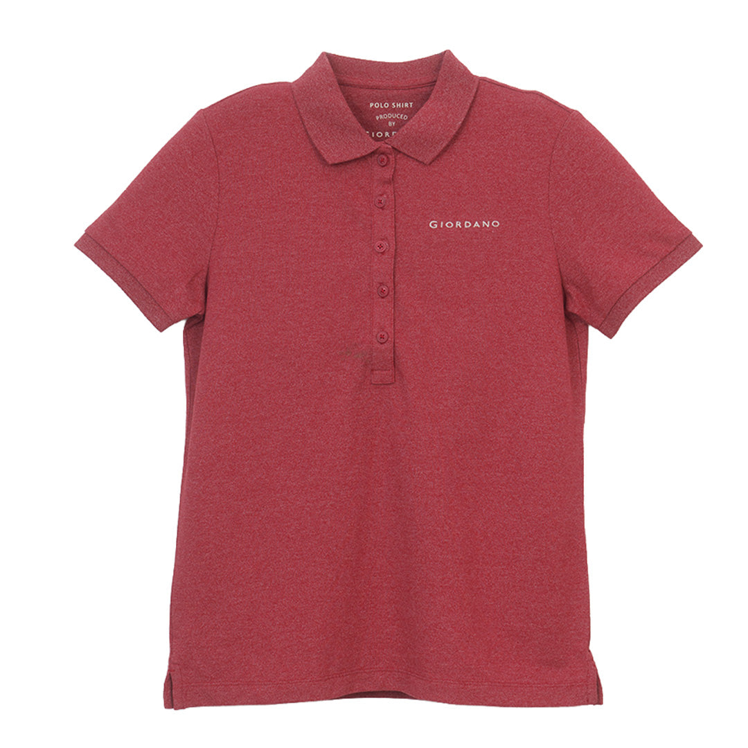 GIORDANO Women's Cotton Lycra Pique Comfort Fit Polo (05316207)
