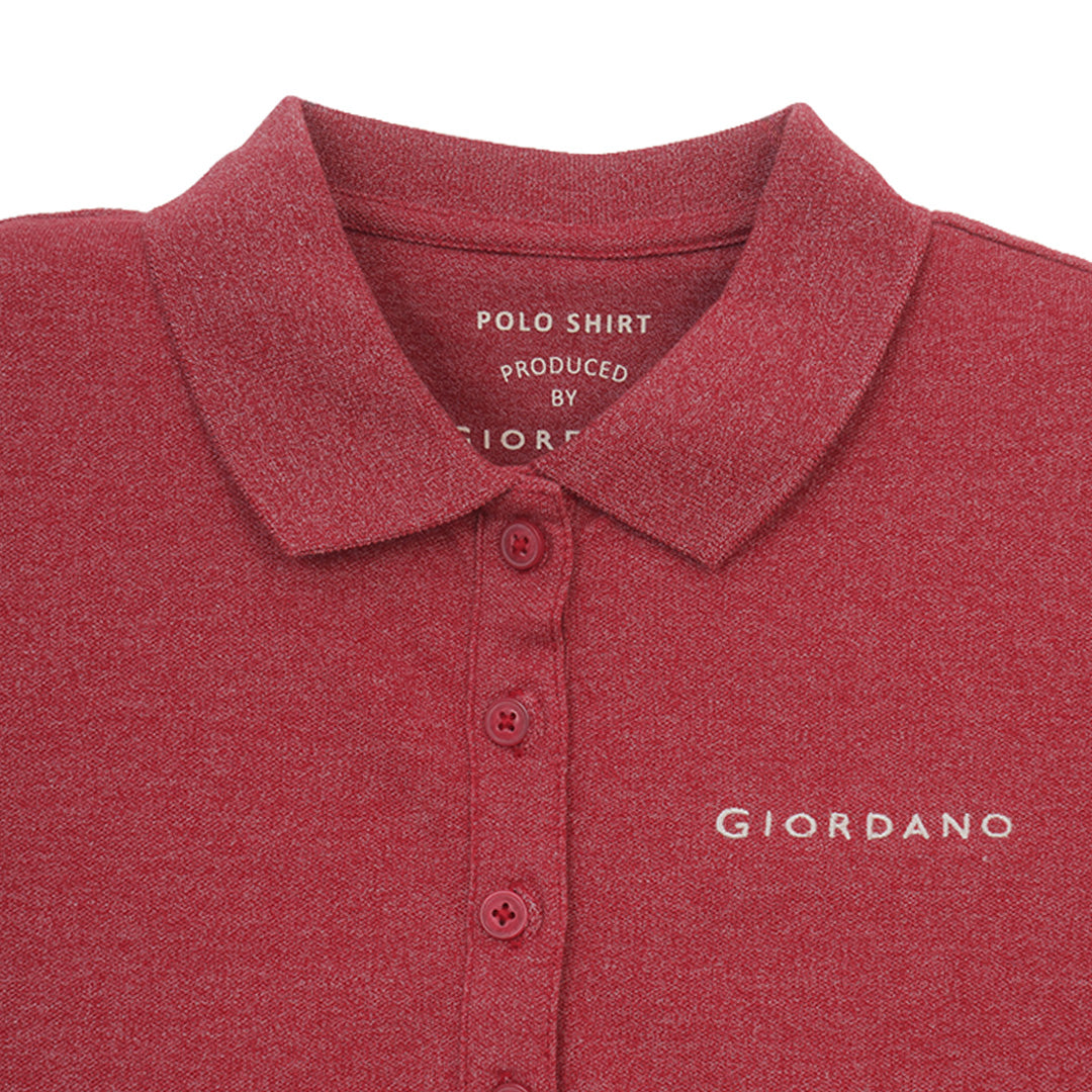 GIORDANO Women's Cotton Lycra Pique Comfort Fit Polo (05316207)