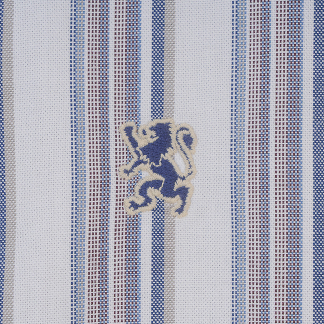 GIORDANO Men's Small Lion Long Sleeves Slim Fit Oxford Shirt (01045093)