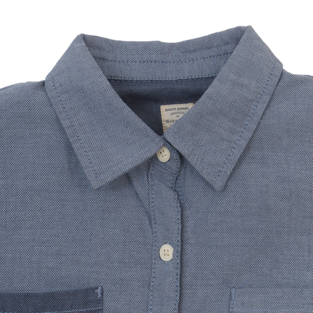 GIORDANO Women's Cotton Denim Roll-Up Sleeves Regular Fit Shirt (05347036)