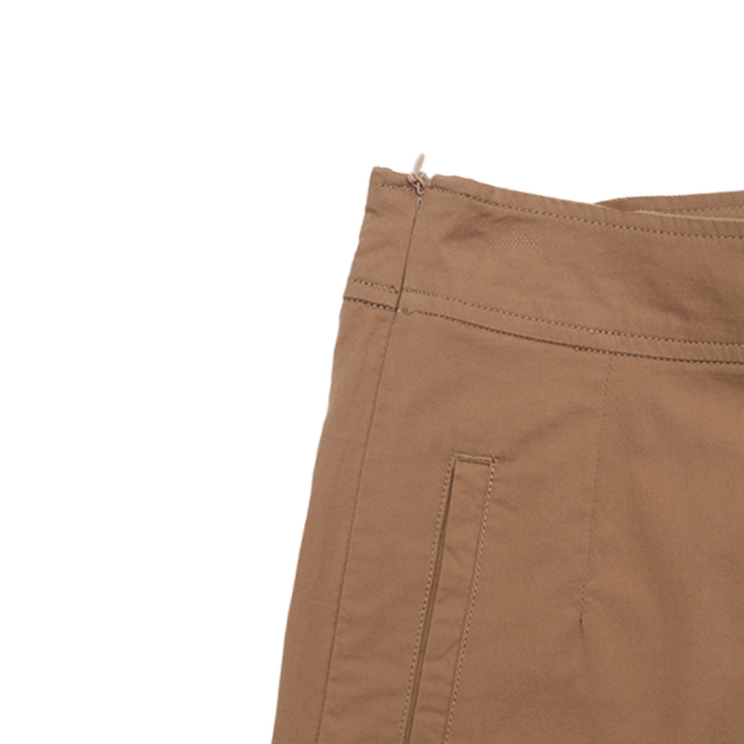 GIORDANO Women's Beau Monde Cotton Twill Mid Rise Loose Fit Zipper Shorts (13404222)