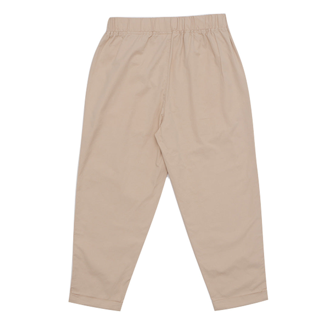 GIORDANO Women's Cotton Twill Mid Rise Relax Tapered Fit Audrey Pants (05425256)