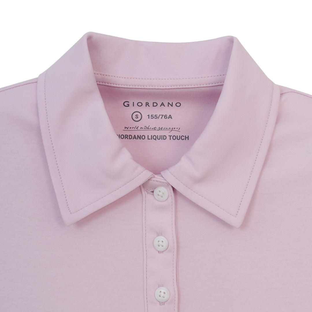 GIORDANO Women's Liquid Touch Comfot Fit Solid Polo (05316380)