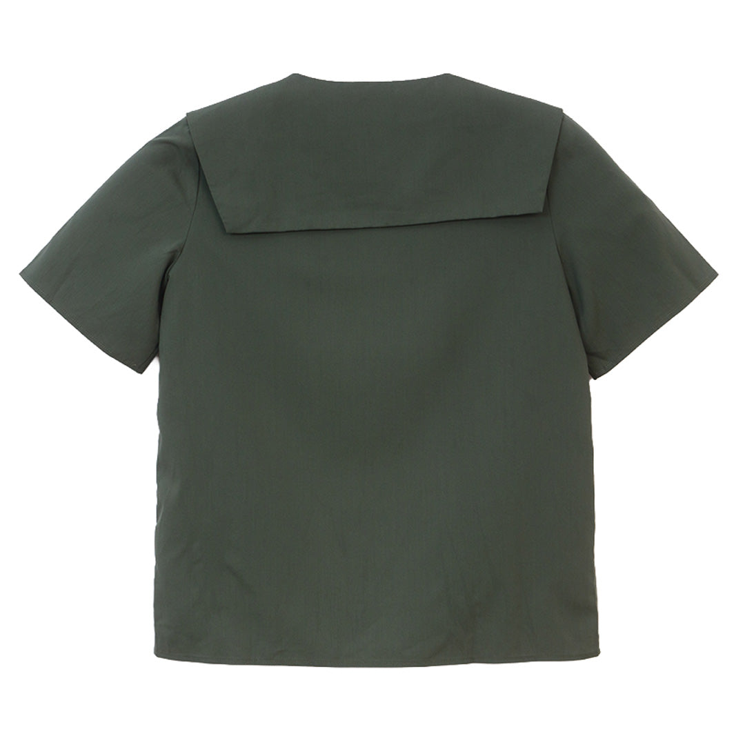 GIORDANO Women's Beau Monde Polyester Spandex Plain Weave Double Layer Neck Loose Fit Shirt (13343305)