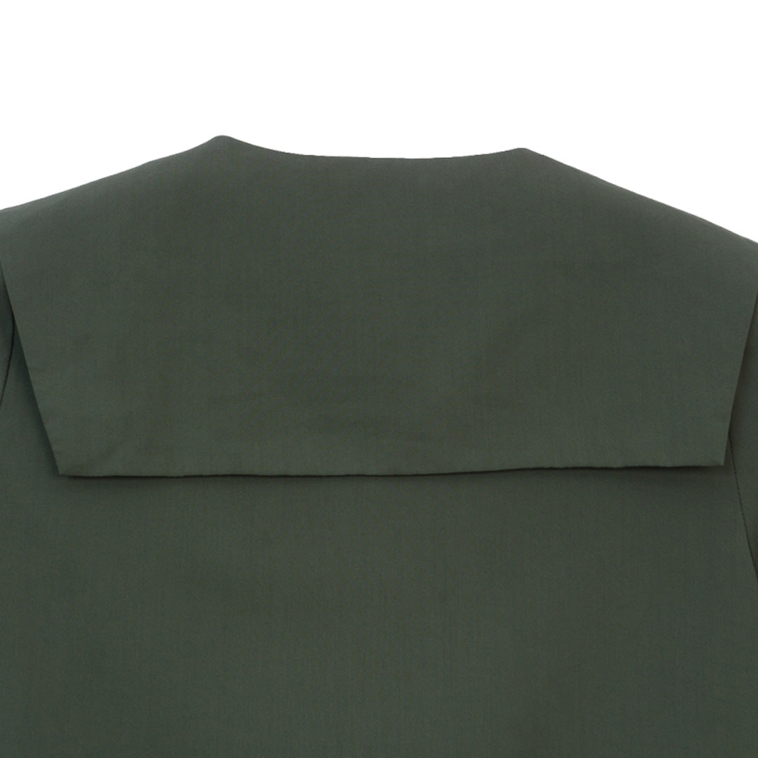 GIORDANO Women's Beau Monde Polyester Spandex Plain Weave Double Layer Neck Loose Fit Shirt (13343305)