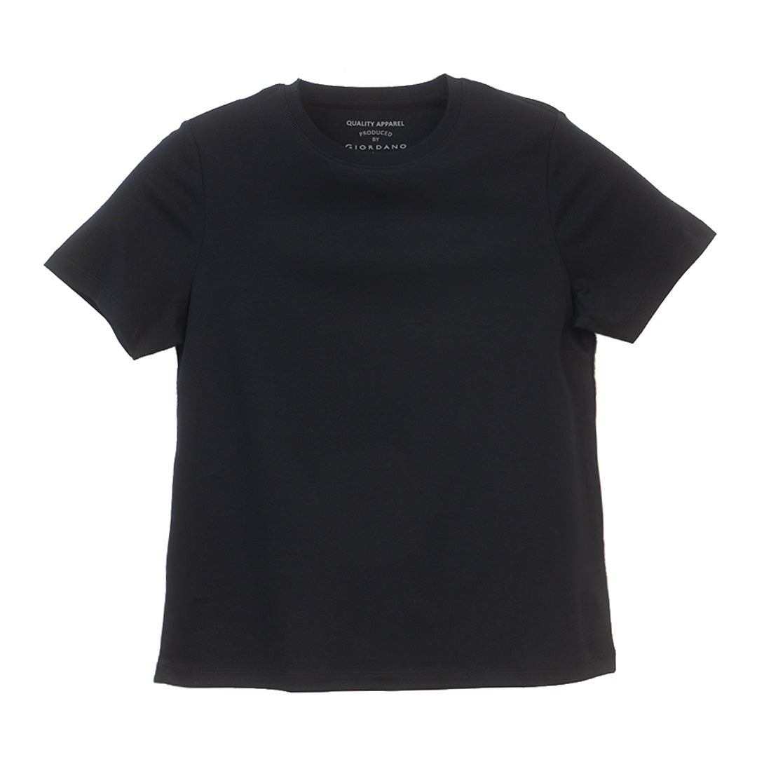 GIORDANO Women's Mulberry Silk Blend Boyfriend Fit Crew Neck Tee (05326224)