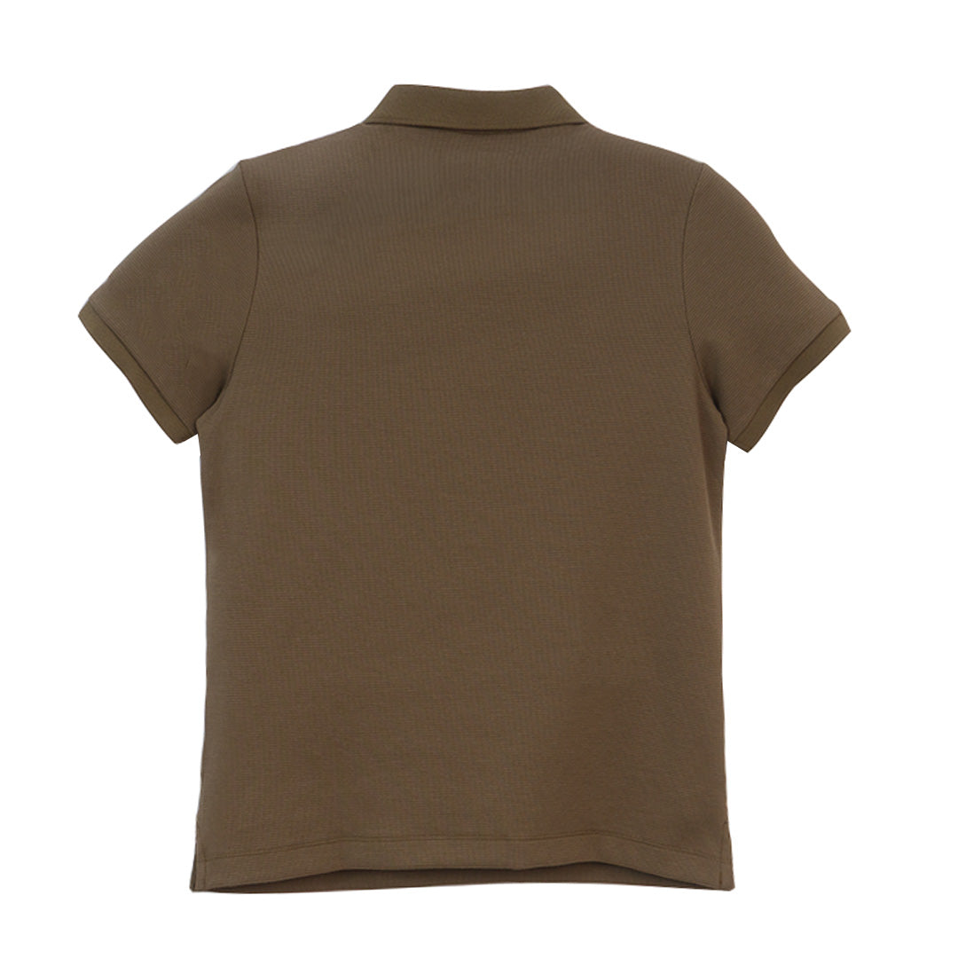 GIORDANO Women's Polyester Waffle Comfort Fit Solid Polo (05316295)