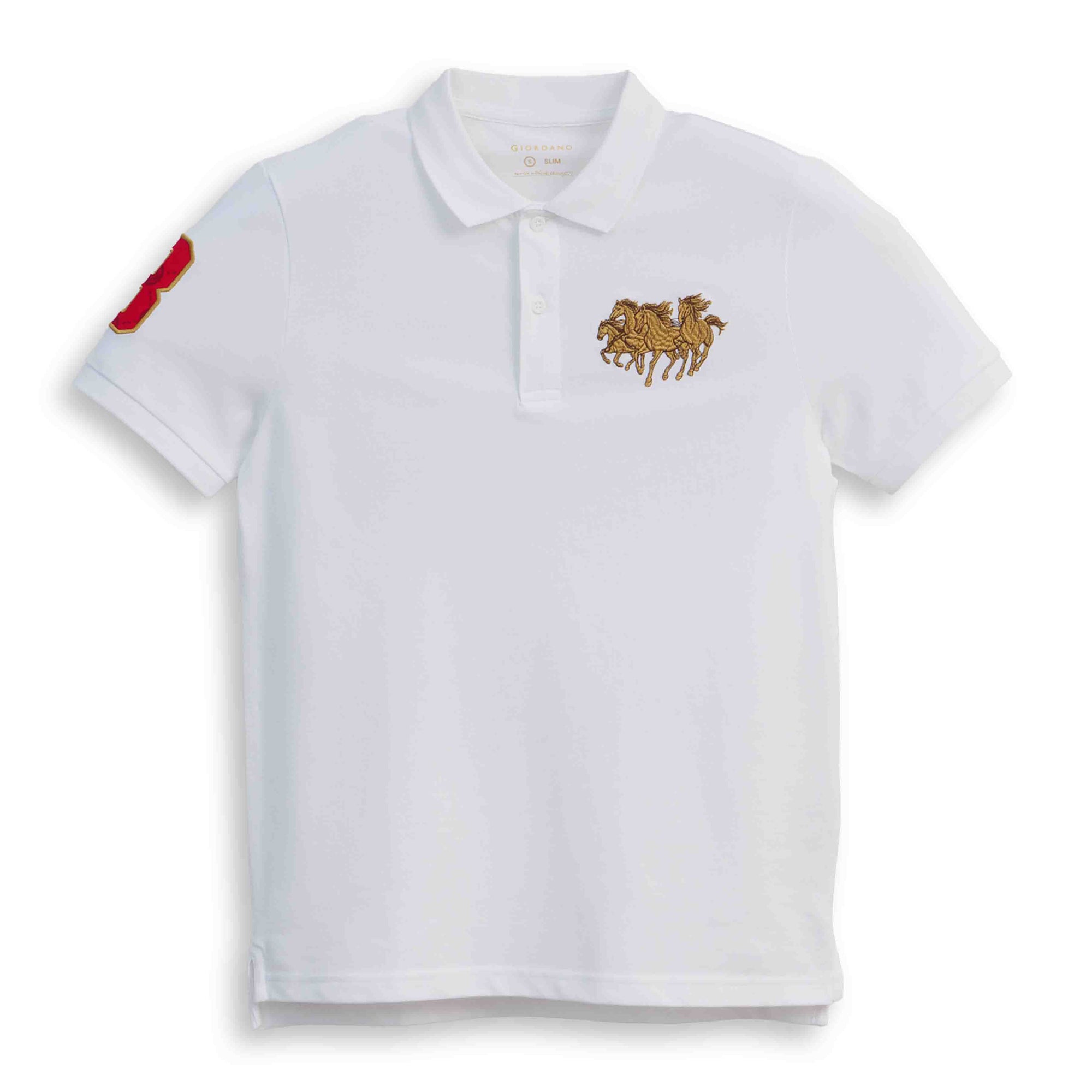 GIORDANO Men's LNY Slim Fit Bold Polo (01016160)