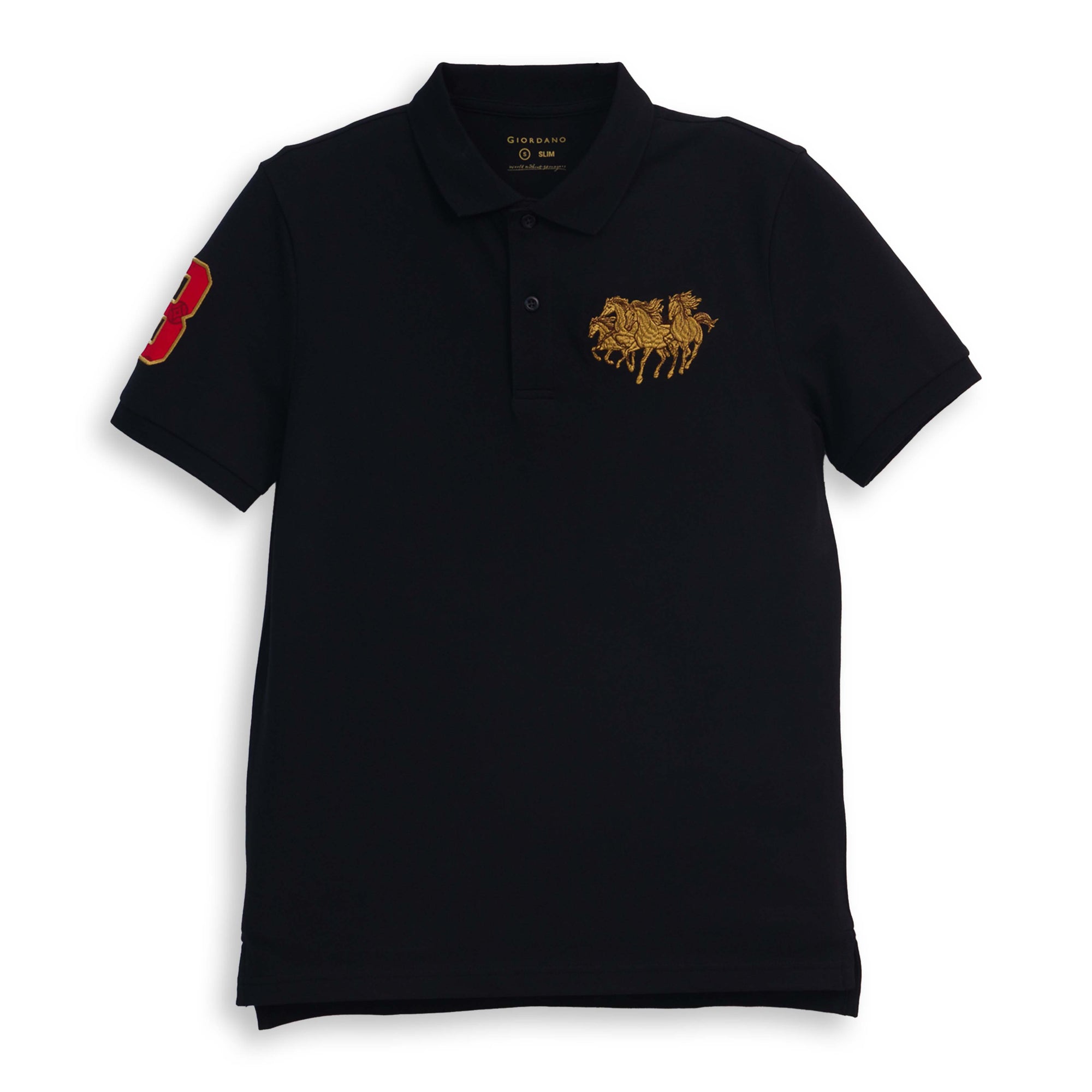 GIORDANO Men's LNY Slim Fit Bold Polo (01016160)
