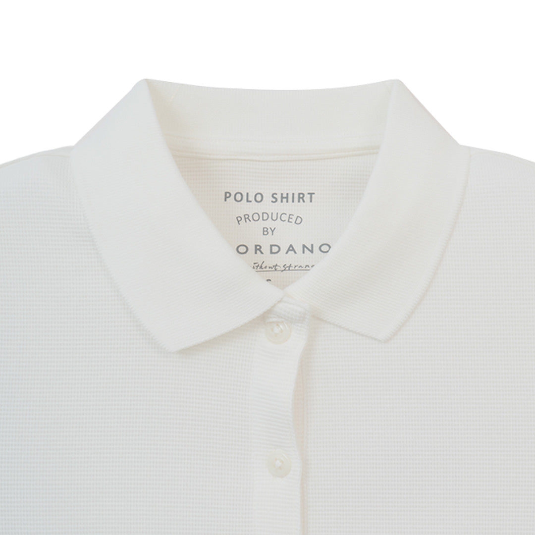 GIORDANO Women's Polyester Waffle Comfort Solid Polo (05316295)