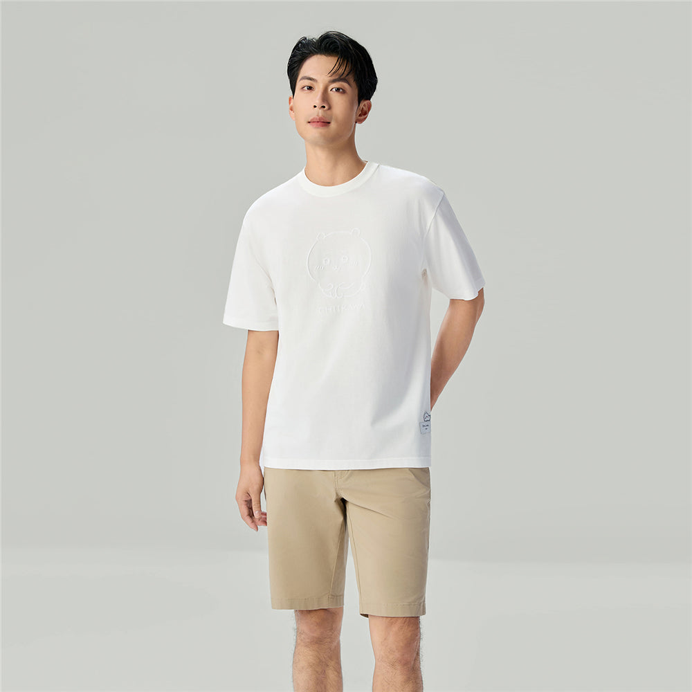 GIORDANO x Chiikawa Men's Sorona Jersey Crew Neck Relax Fit Printed Tee (01096083)