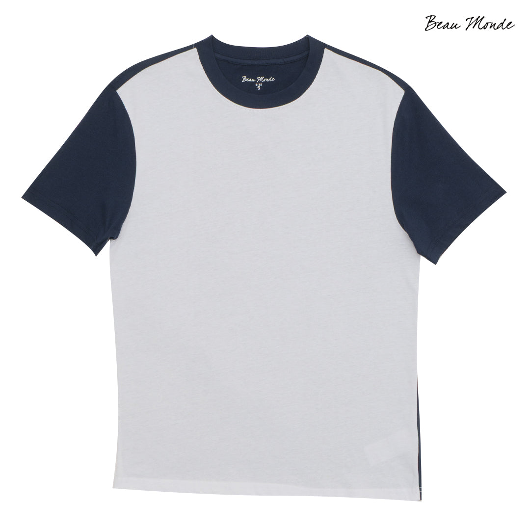 GIORDANO Men's Beau Monde Cotton Jersey Crew Neck Contrasting Color Tee (13024208)