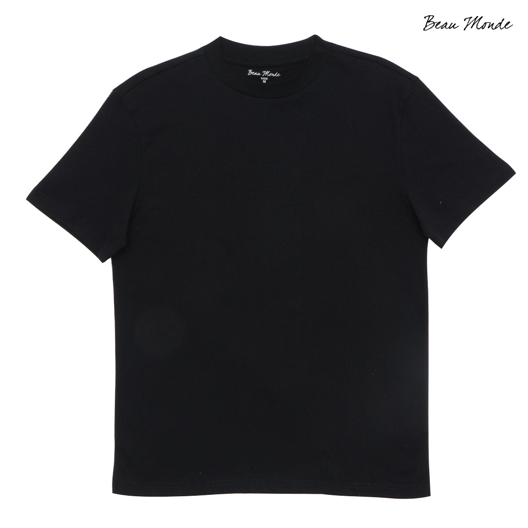 GIORDANO Men's Beau Monde Cotton Jersey Mock Neck Slim Fit Tee (13024311)